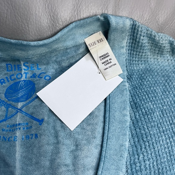 Diesel Men’s K-Bin Lightweight V Neck Cardigan for Summer - Size XXL - Picture 8 of 10